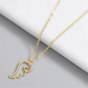 18K Gold-Plated Openwork Wing Pendant Necklace
