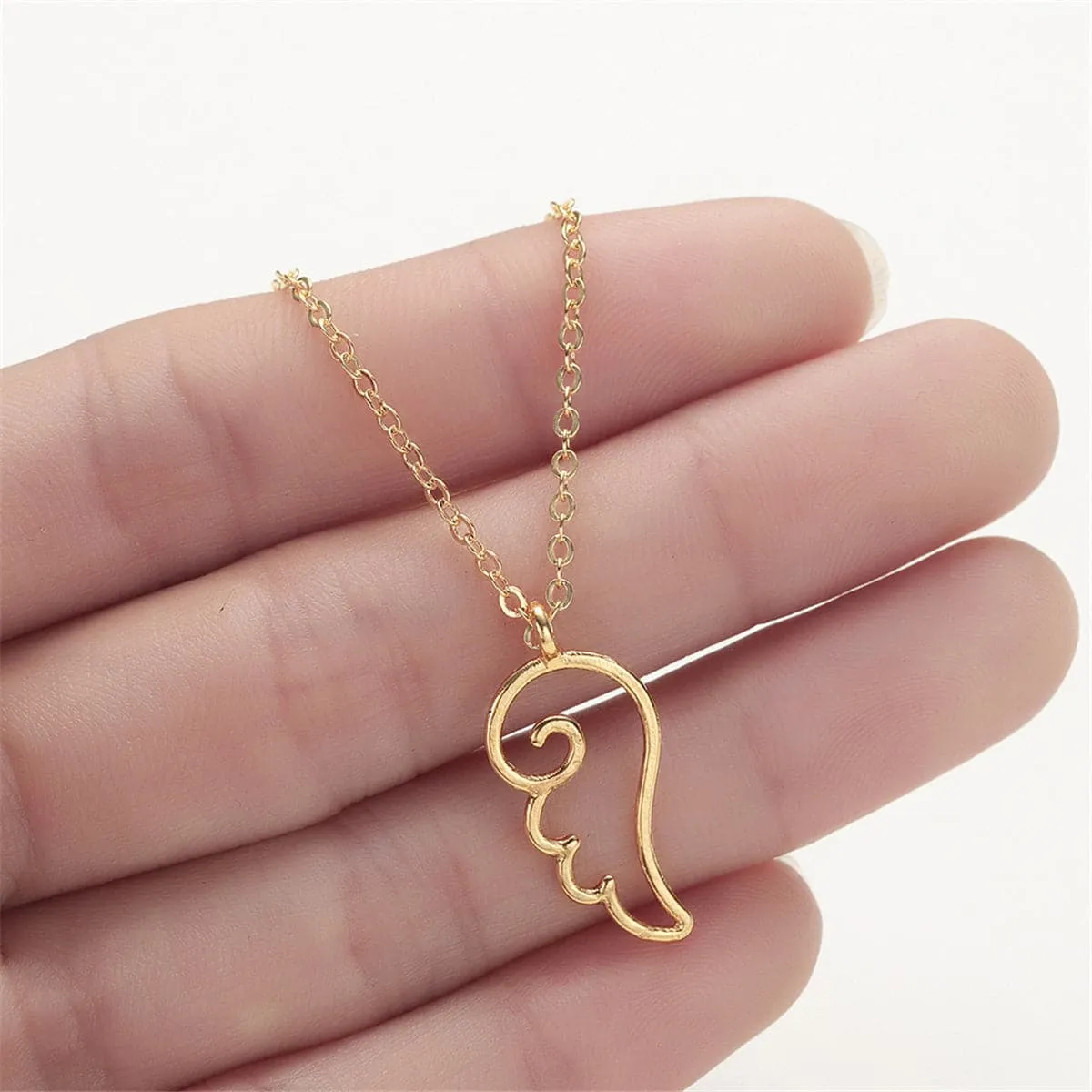 18K Gold-Plated Openwork Wing Pendant Necklace