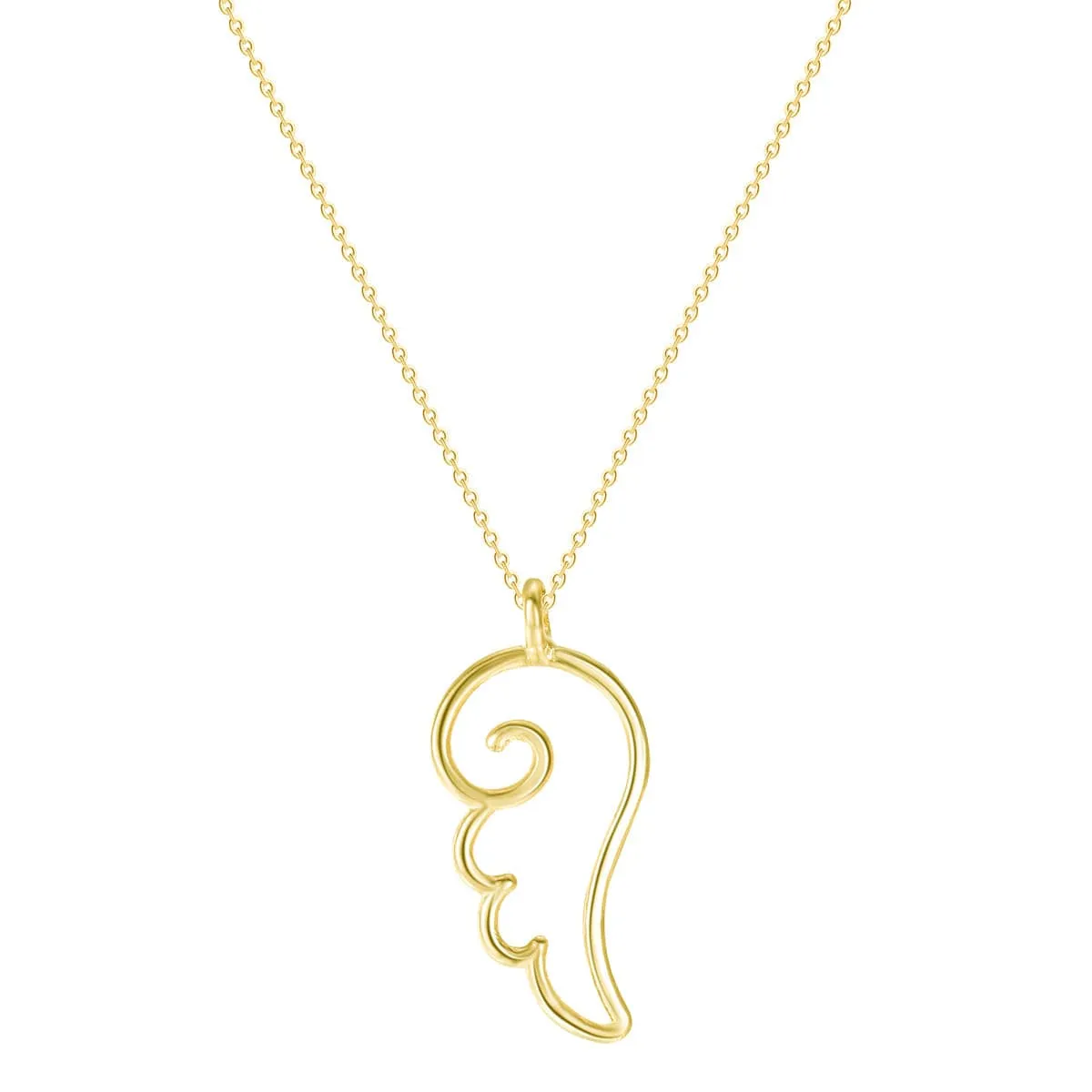 18K Gold-Plated Openwork Wing Pendant Necklace