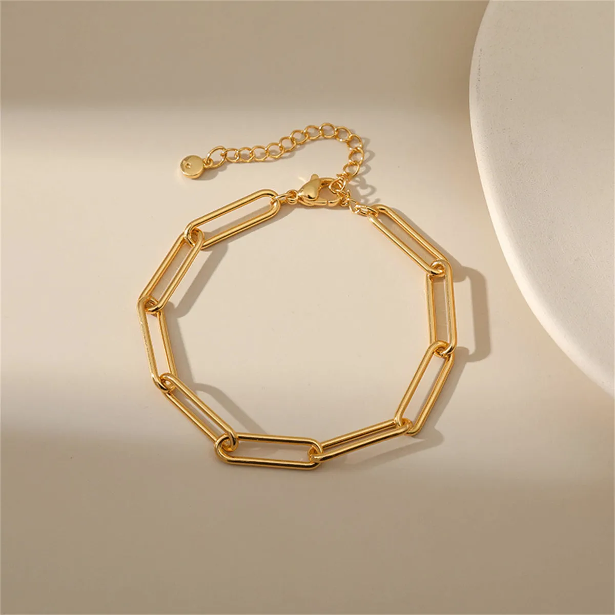 18K Gold-Plated Paperclip-Chain Bracelet