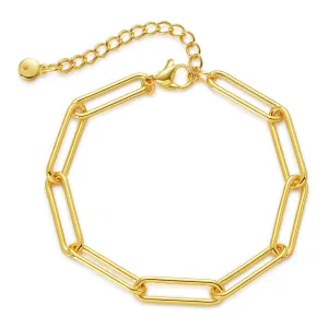 18K Gold-Plated Paperclip-Chain Bracelet