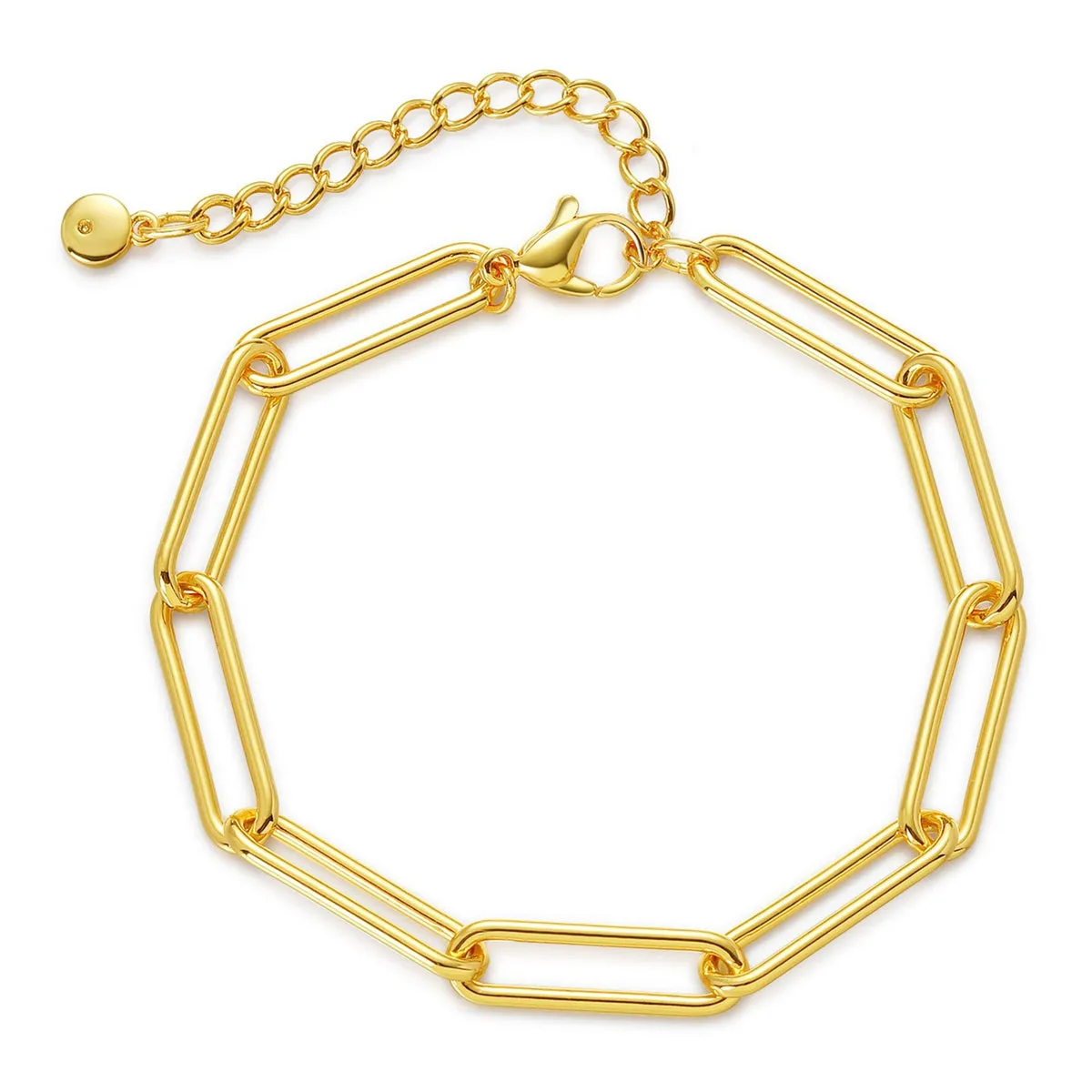 18K Gold-Plated Paperclip-Chain Bracelet