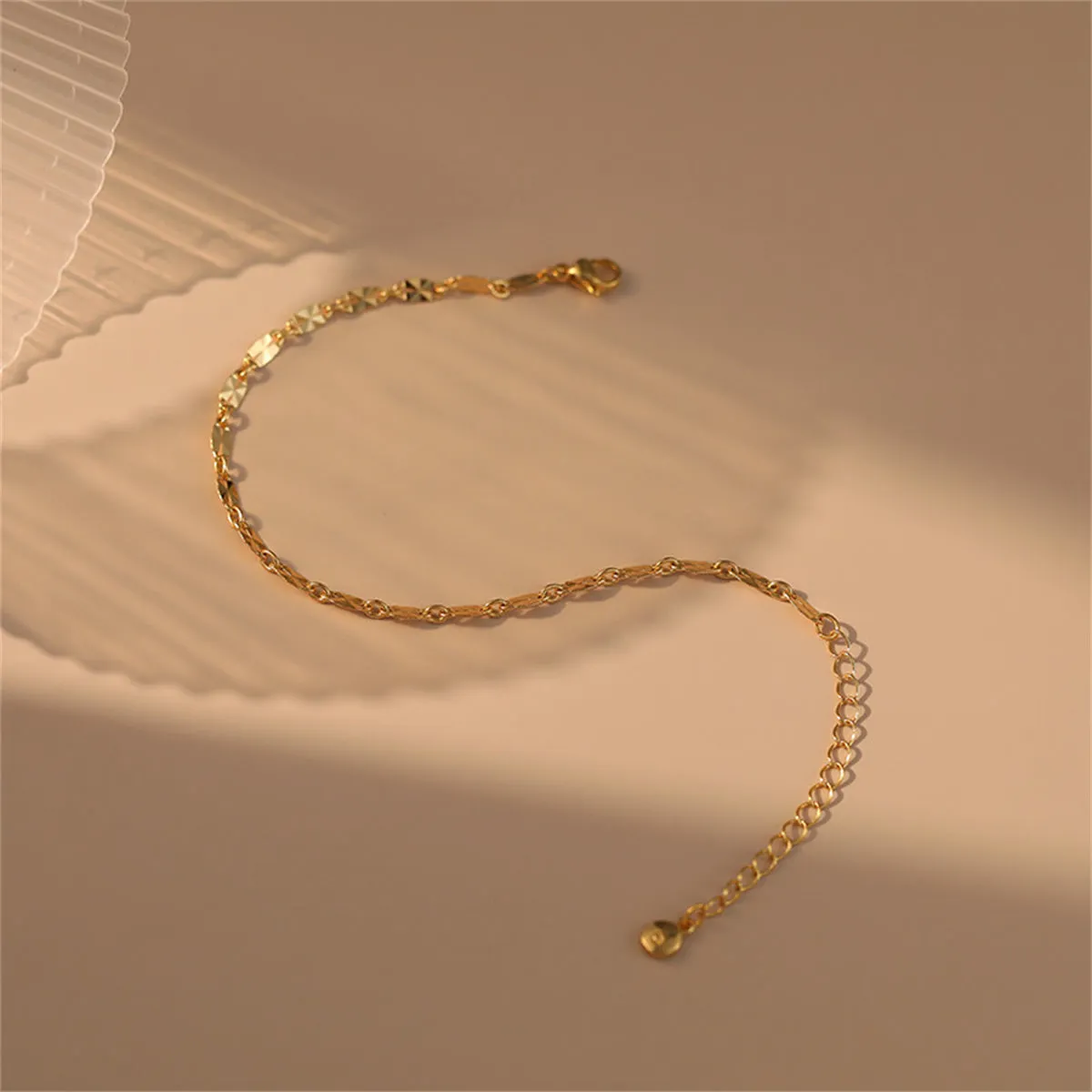18K Gold-Plated Pear-Cut Mariner-Chain Bracelet