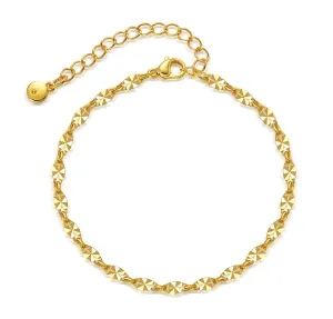 18K Gold-Plated Pear-Cut Mariner-Chain Bracelet