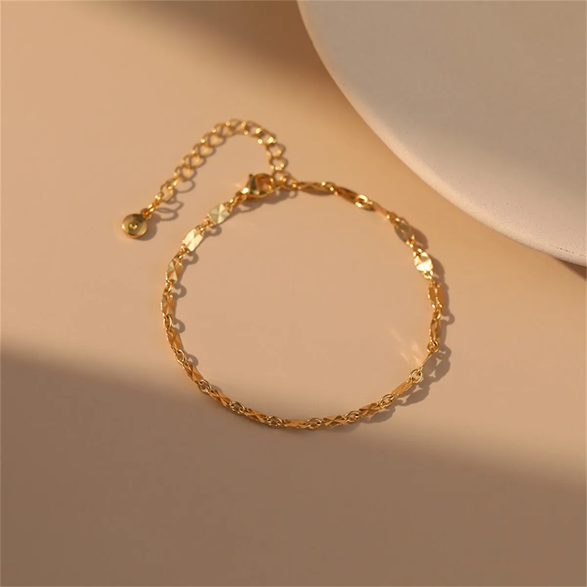 18K Gold-Plated Pear-Cut Mariner-Chain Bracelet