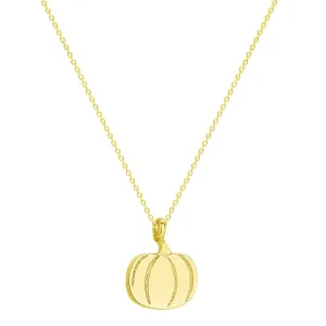 18K Gold-Plated Pumpkin Pendant Necklace