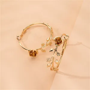 18K Gold-Plated Rose Hoop Earrings