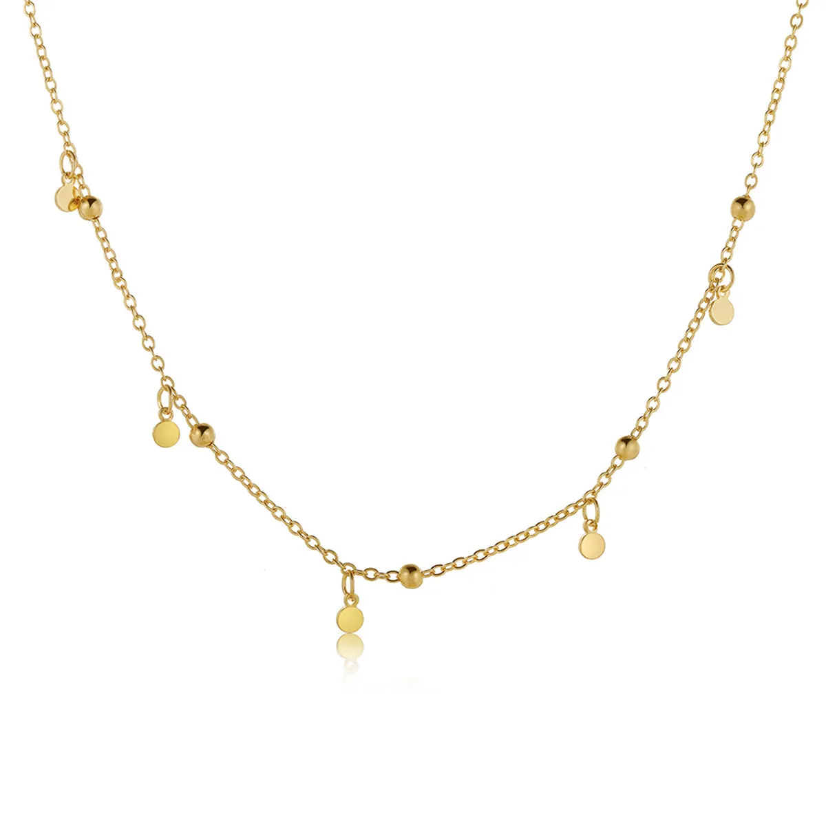 18K Gold-Plated Round Sequin Necklace