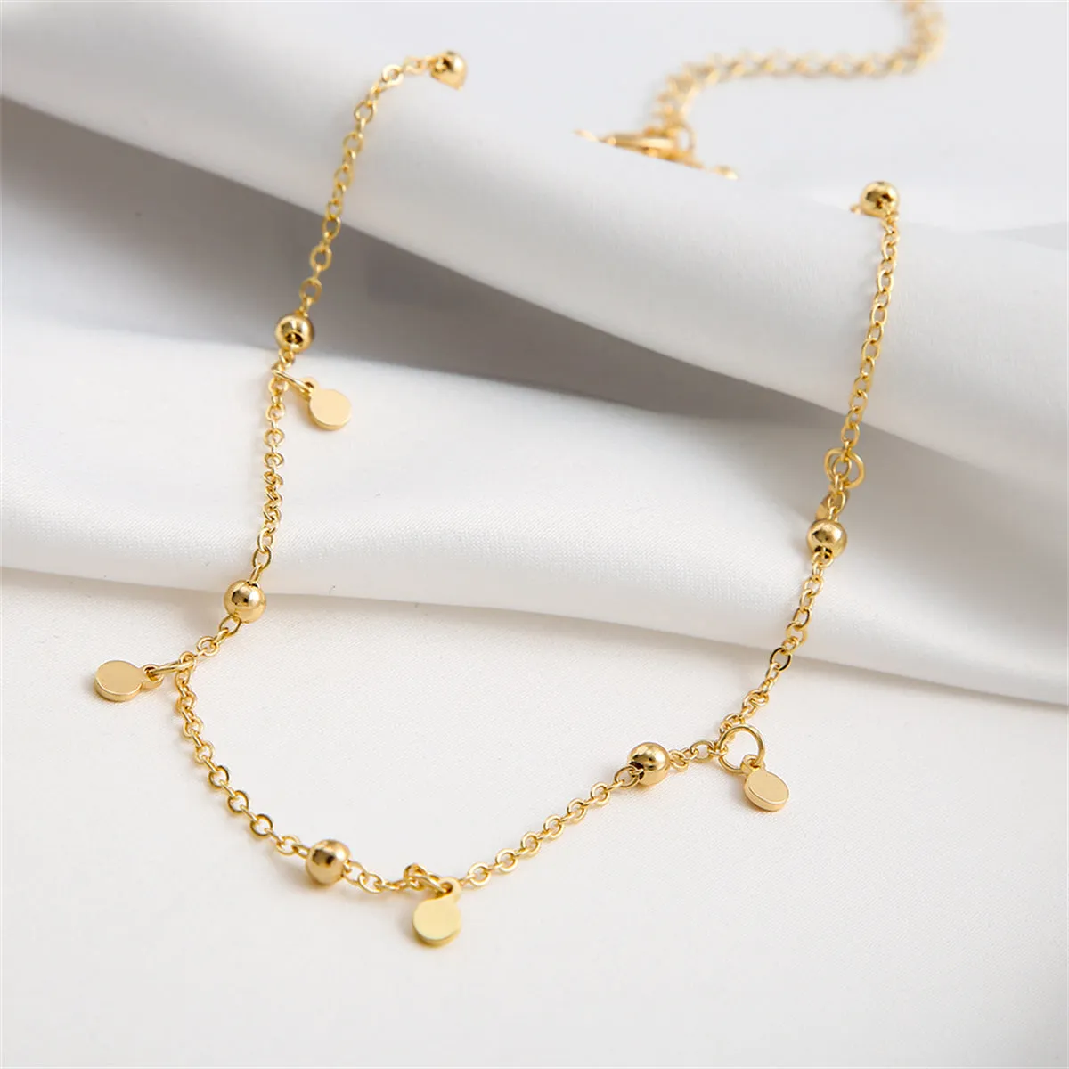 18K Gold-Plated Round Sequin Necklace
