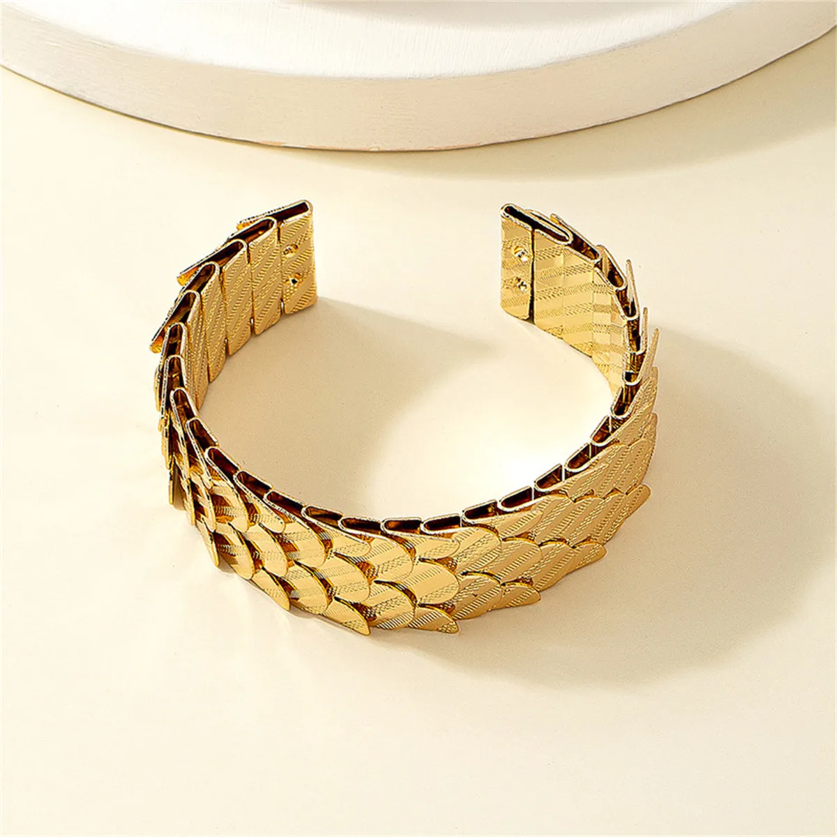 18K Gold-Plated Scale Cuff Bracelet