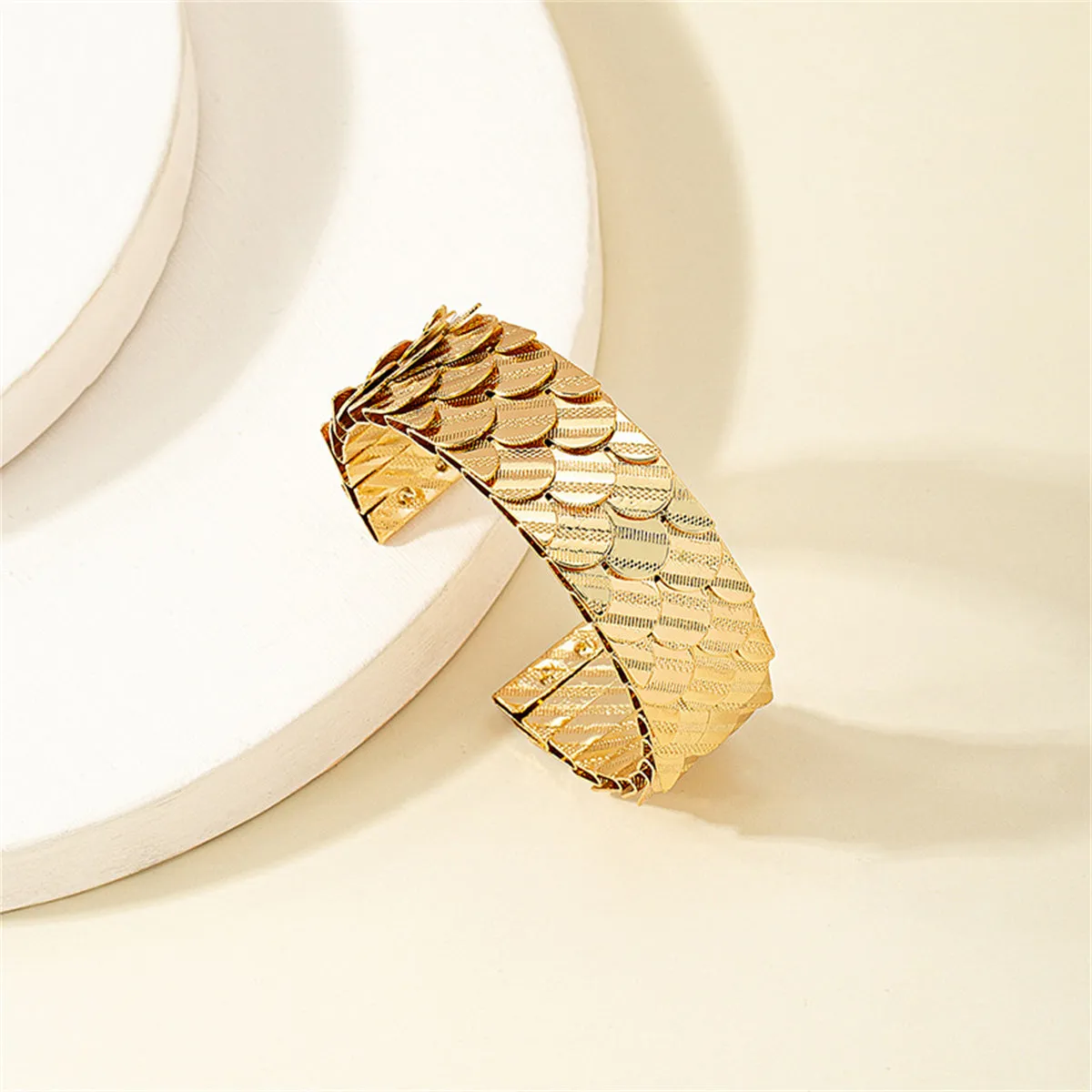 18K Gold-Plated Scale Cuff Bracelet