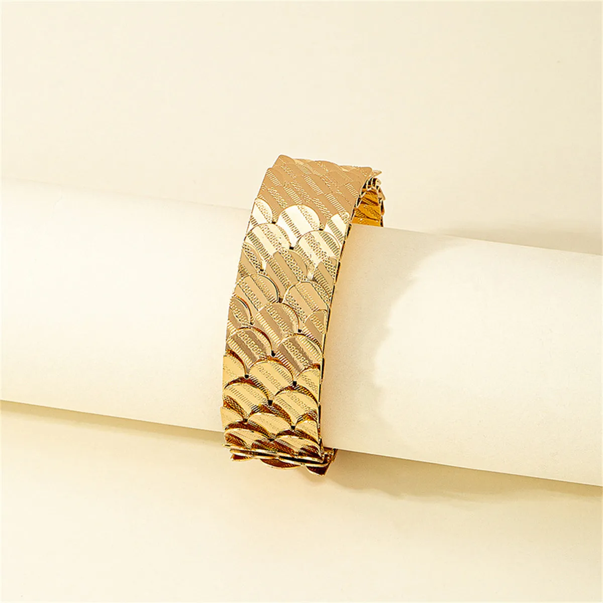 18K Gold-Plated Scale Cuff Bracelet