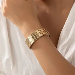 18K Gold-Plated Scale Cuff Bracelet