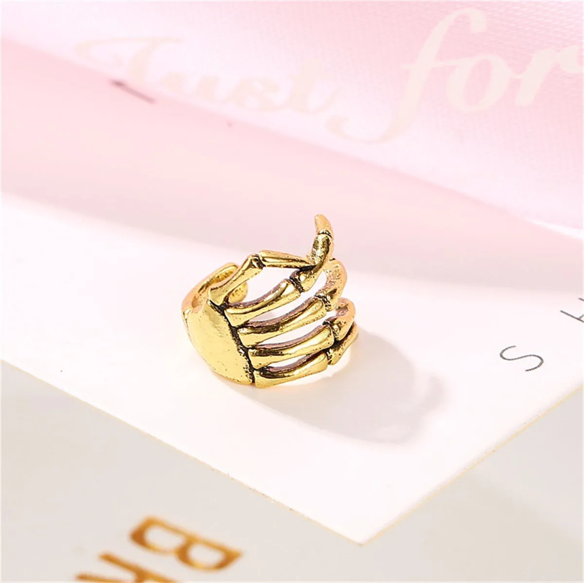 18K Gold-Plated Skeleton Hand Ear Cuff