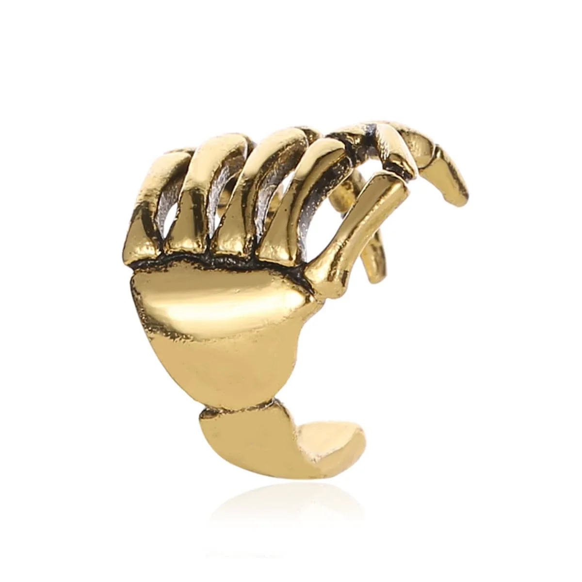 18K Gold-Plated Skeleton Hand Ear Cuff