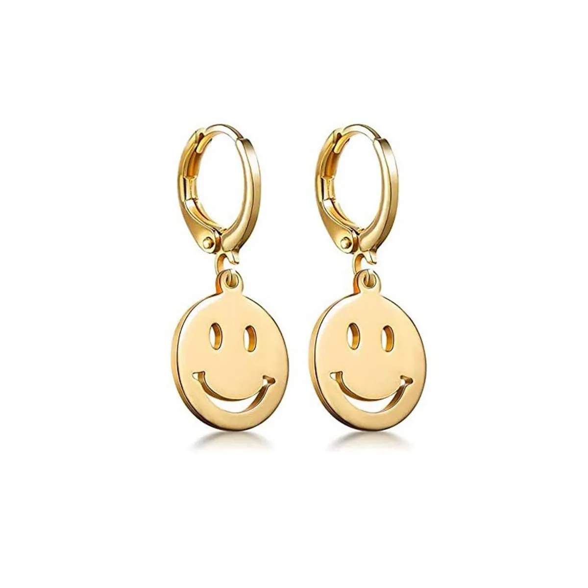 18K Gold-Plated Smiley Huggie Earrings