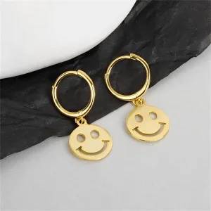 18K Gold-Plated Smiley Huggie Earrings