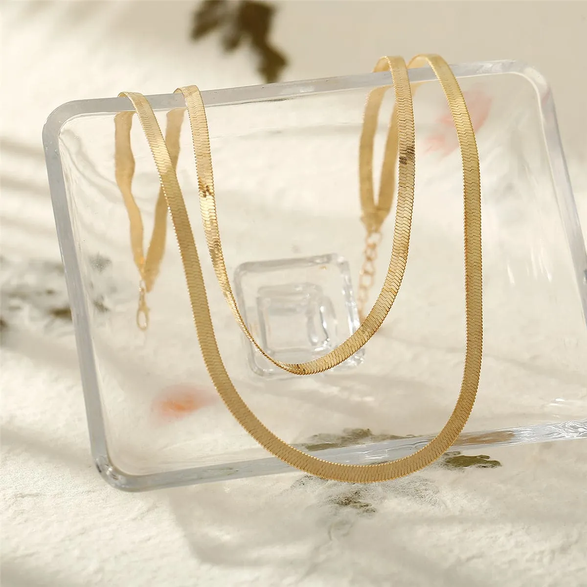 18K Gold-Plated Snake Chain Layered Necklace