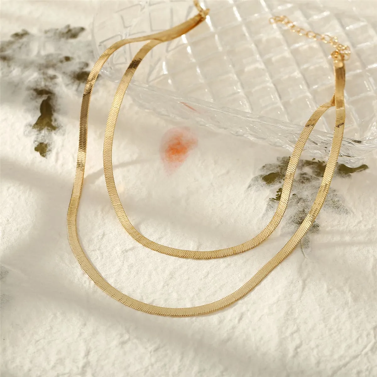 18K Gold-Plated Snake Chain Layered Necklace