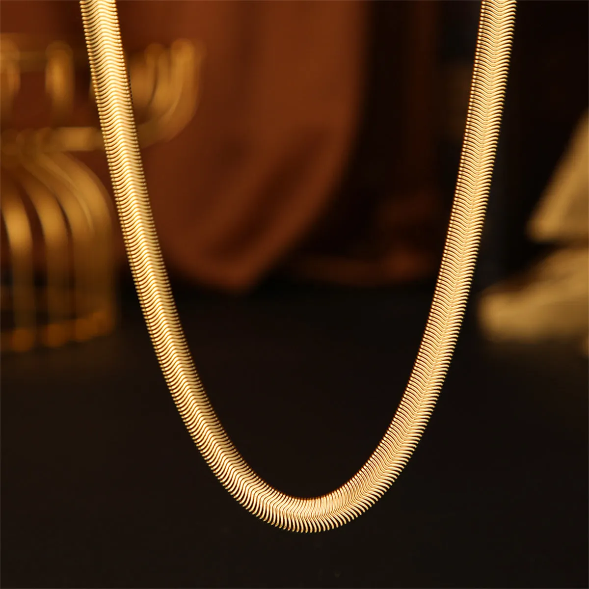 18K Gold-Plated Snake Chain Necklace