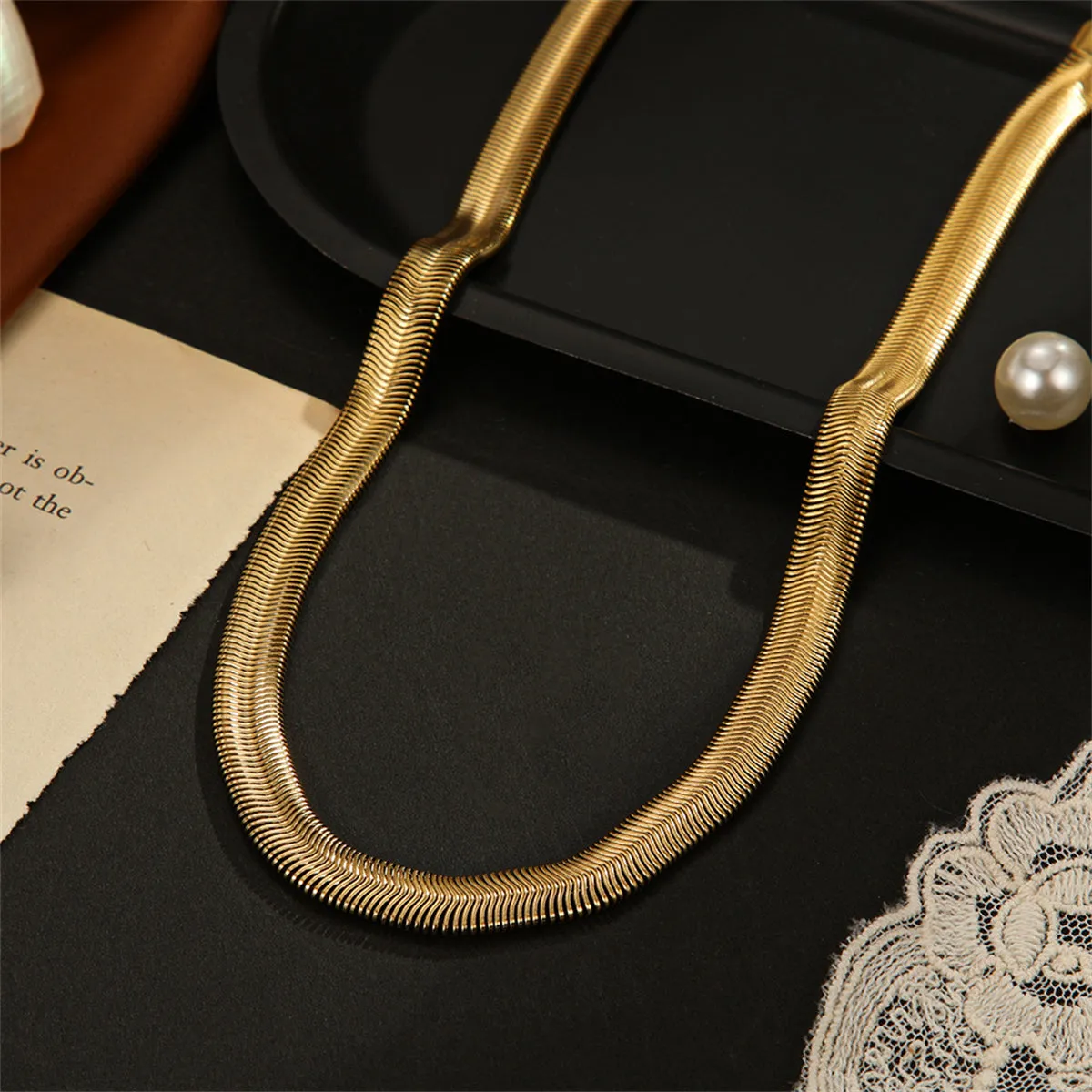 18K Gold-Plated Snake Chain Necklace