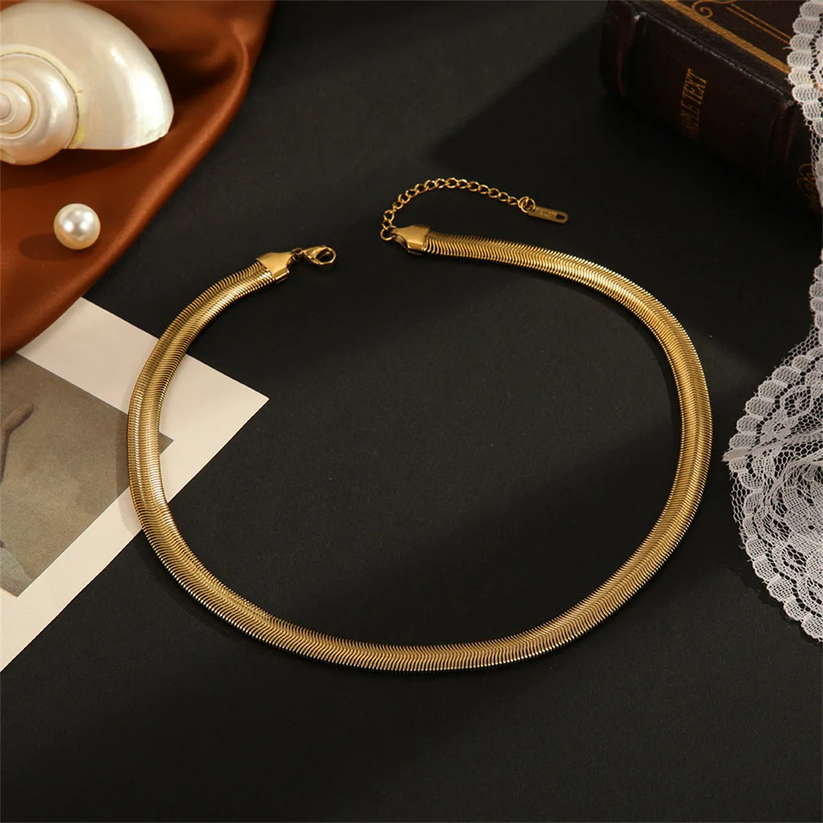 18K Gold-Plated Snake Chain Necklace