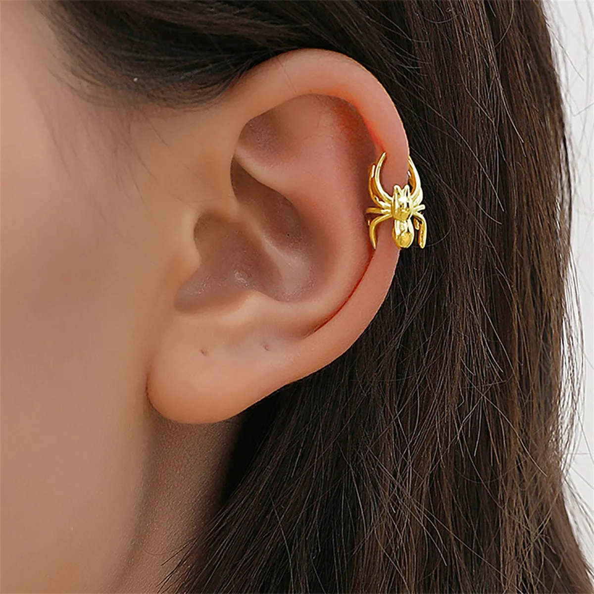 18K Gold-Plated Spider Ear Cuffs