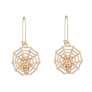 18K Gold-Plated Spider Web Drop Earrings