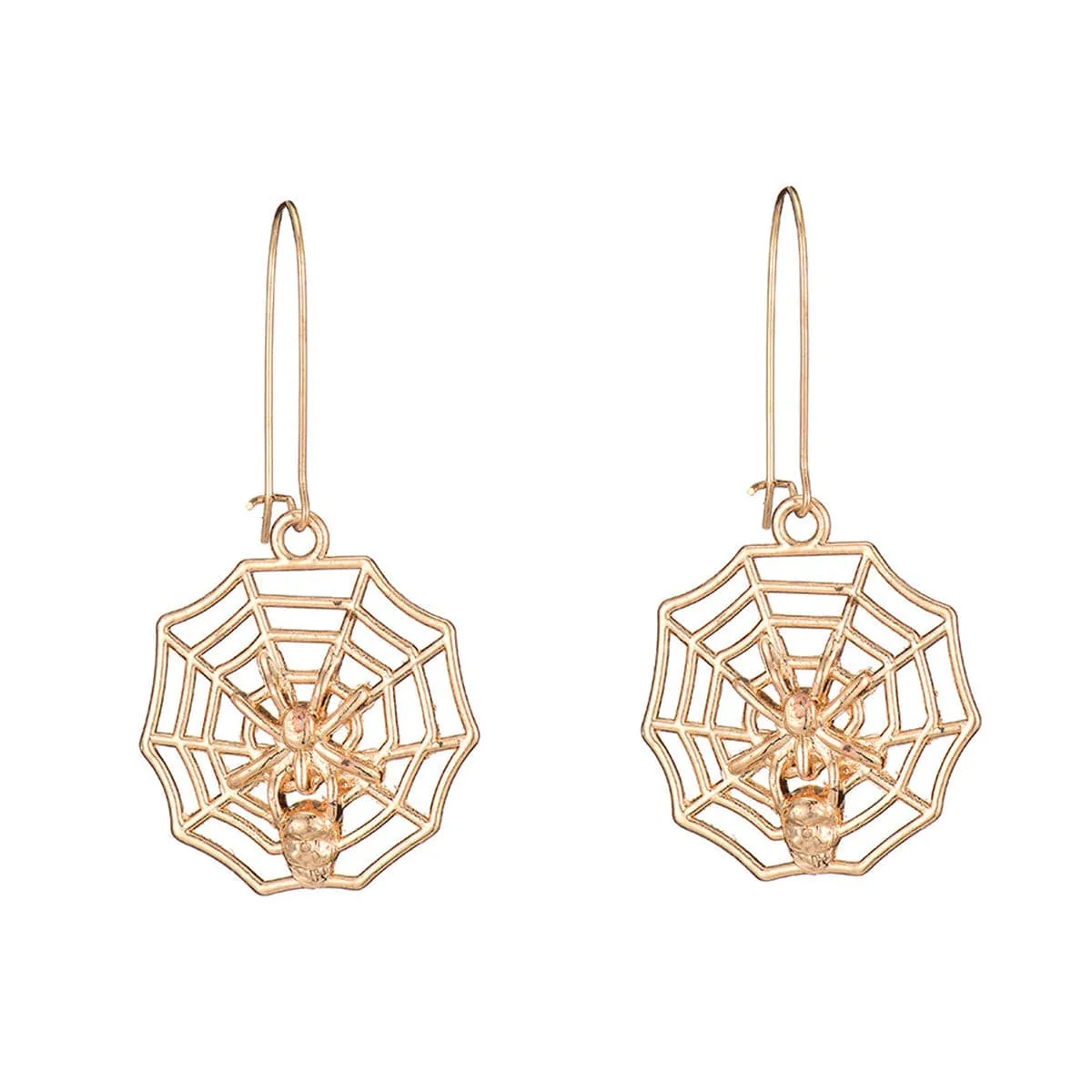 18K Gold-Plated Spider Web Drop Earrings
