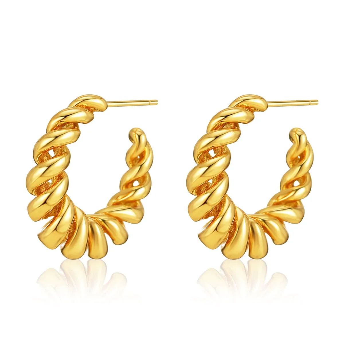 18K Gold-Plated Spiral Hoop Earrings