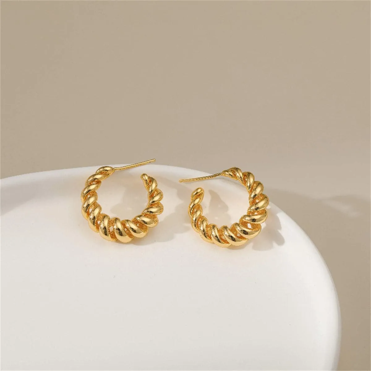 18K Gold-Plated Spiral Hoop Earrings