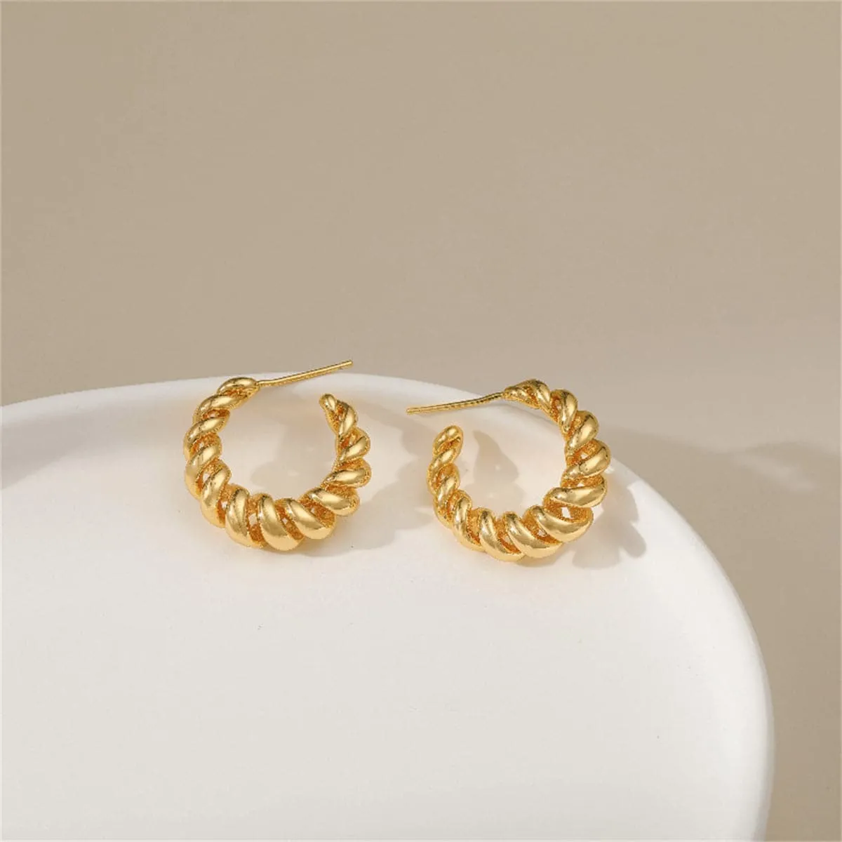 18K Gold-Plated Spiral Hoop Earrings