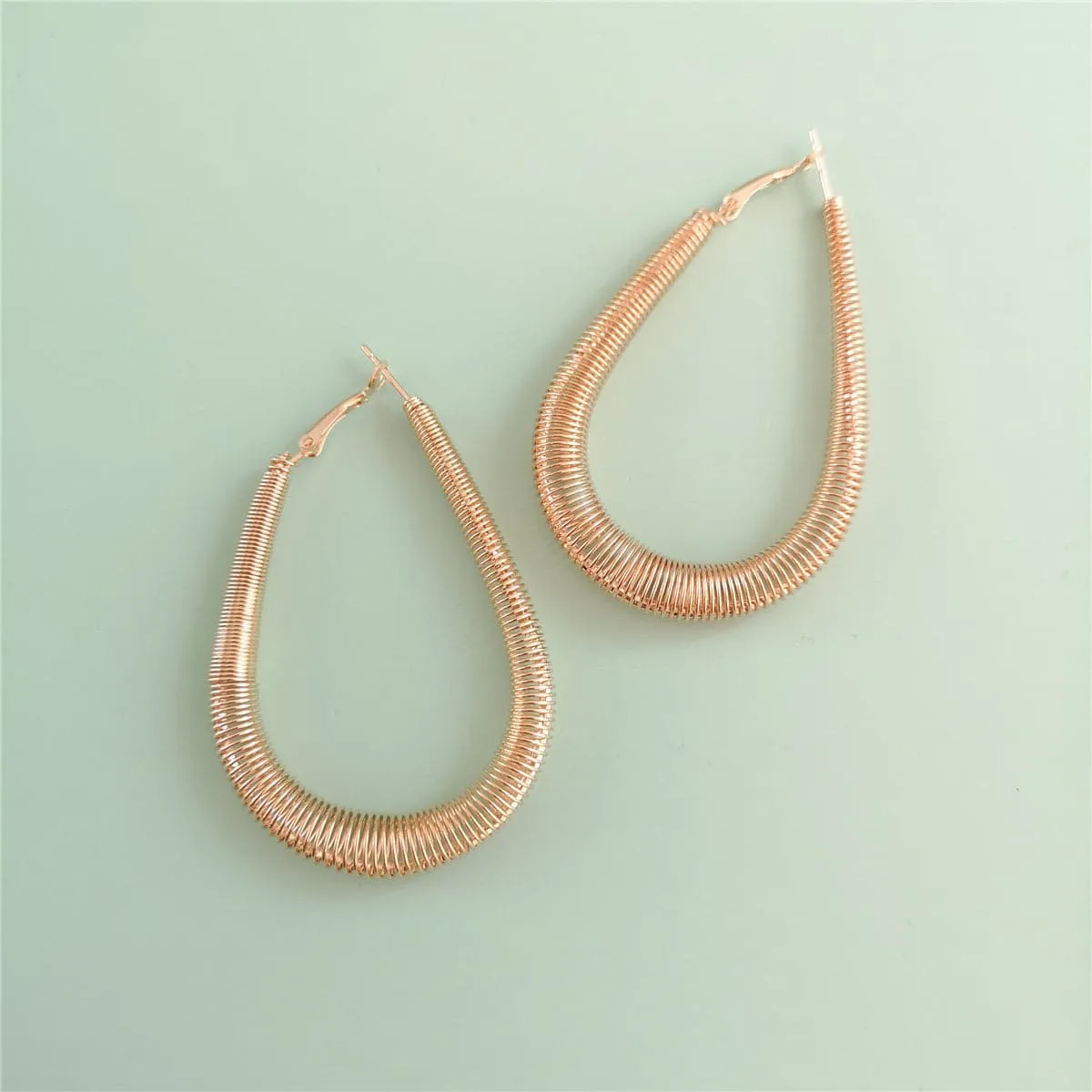18K Gold-Plated Spring Open Teardrop Earrings