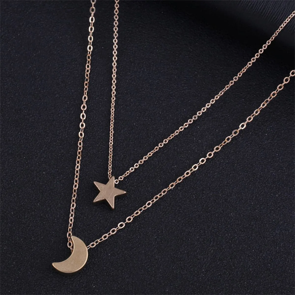 18K Gold-Plated Star & Moon Layered Necklace