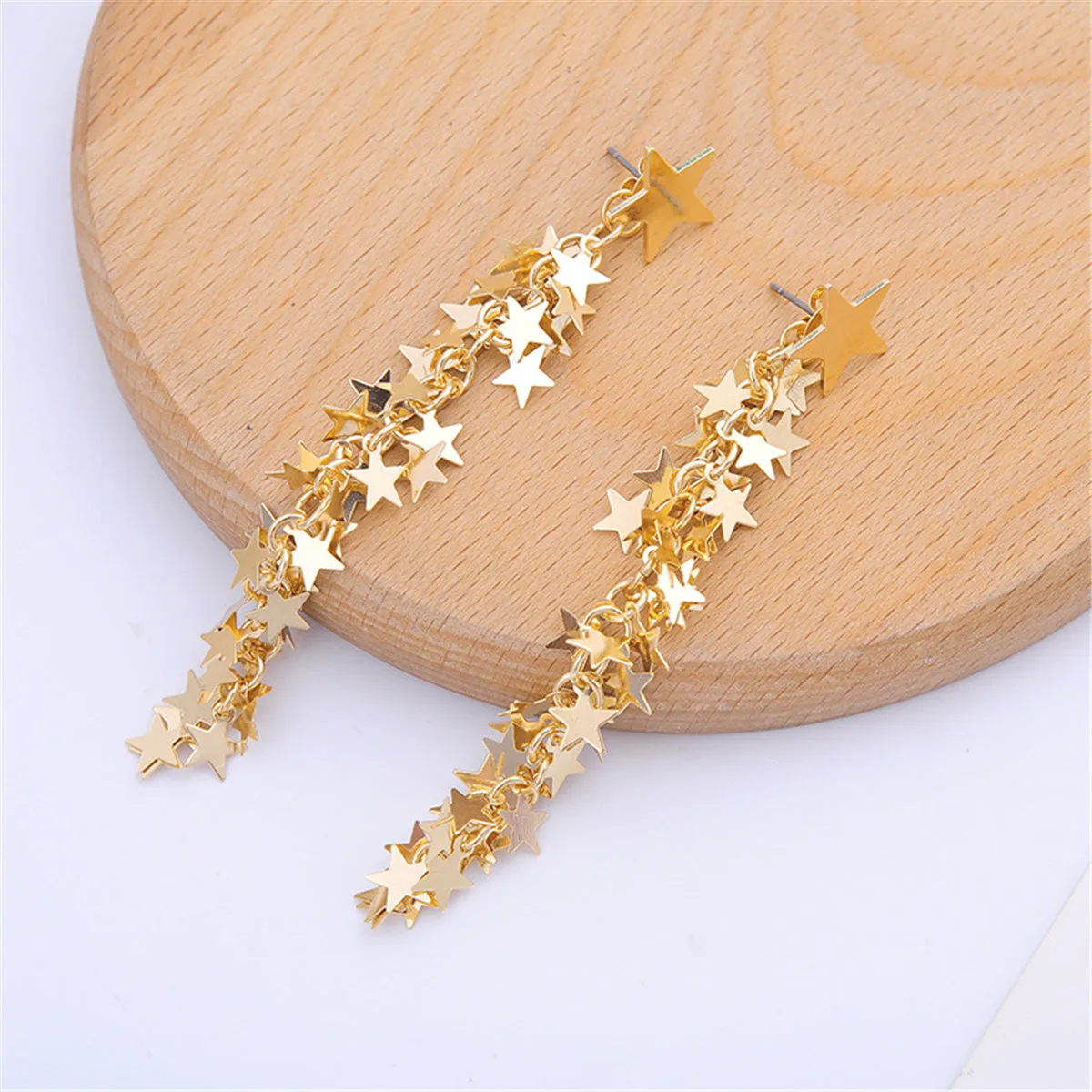 18K Gold-Plated Star Drop Earrings