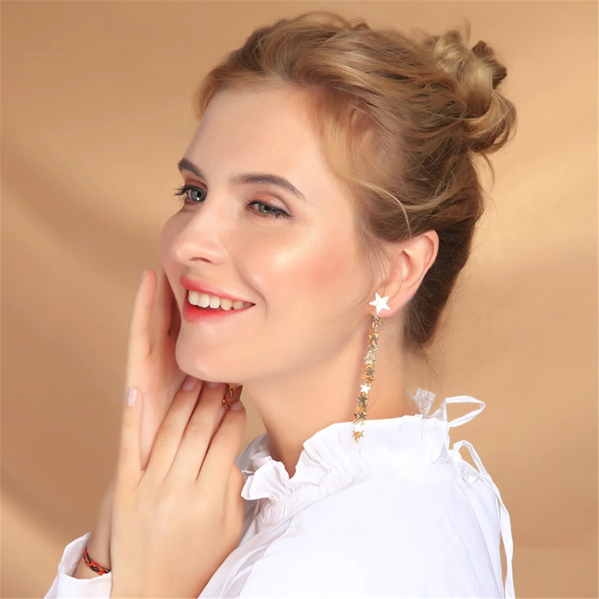 18K Gold-Plated Star Drop Earrings