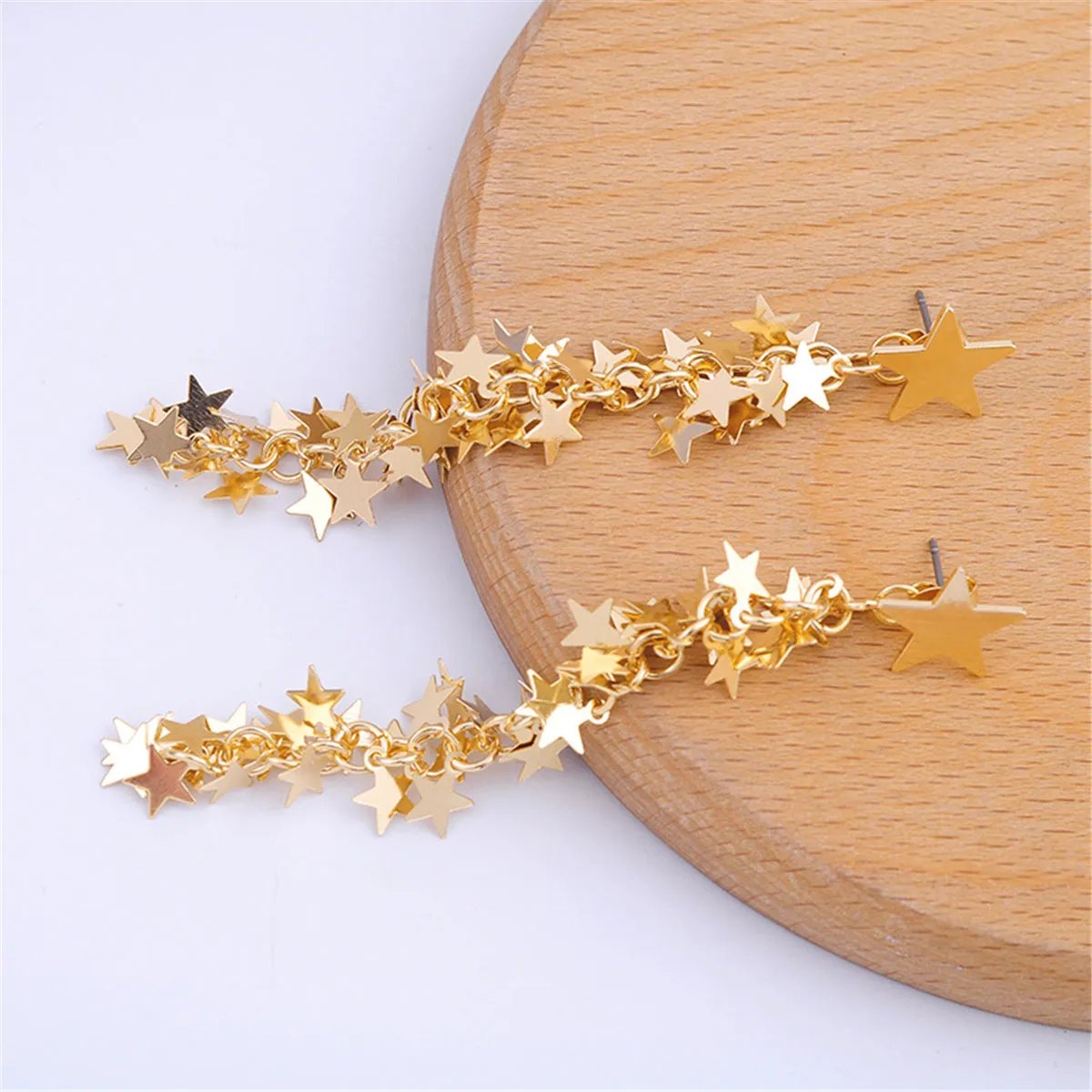 18K Gold-Plated Star Drop Earrings