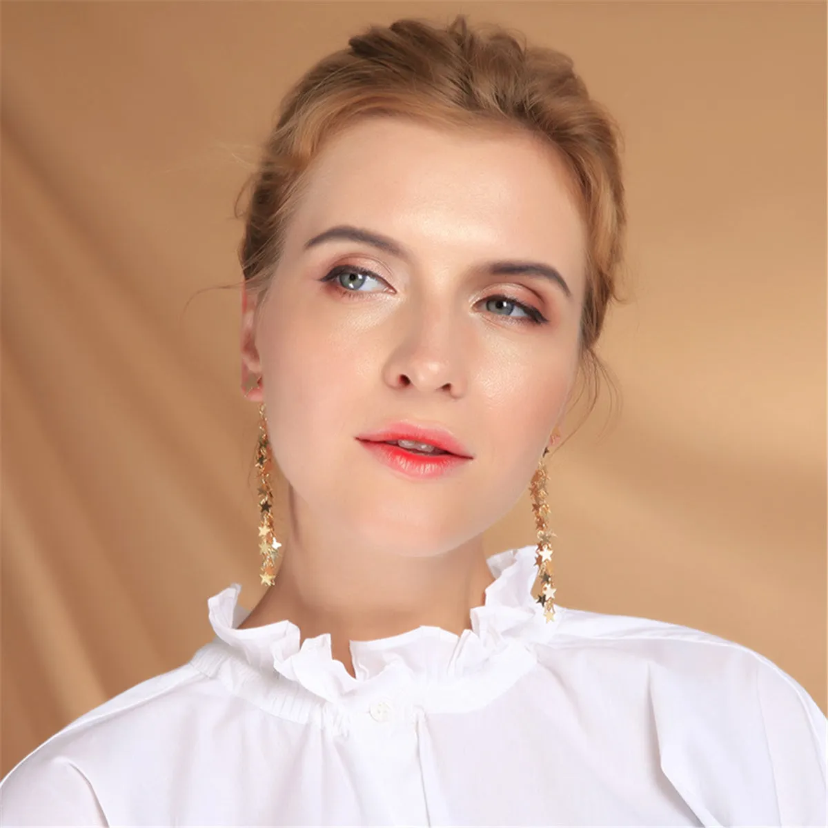 18K Gold-Plated Star Drop Earrings