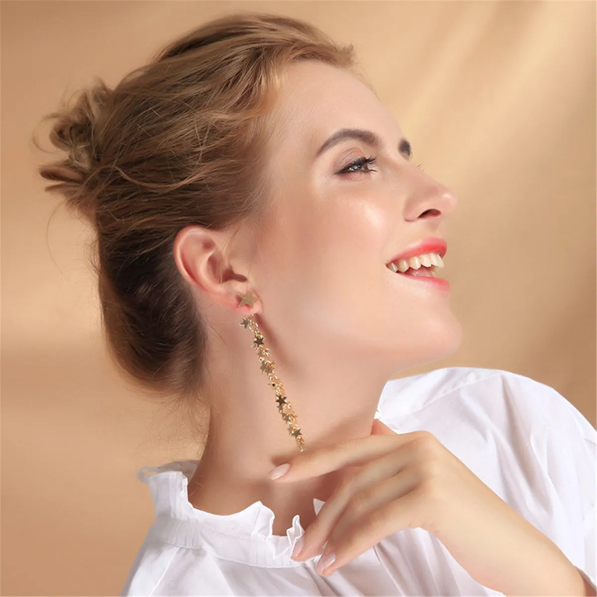 18K Gold-Plated Star Drop Earrings