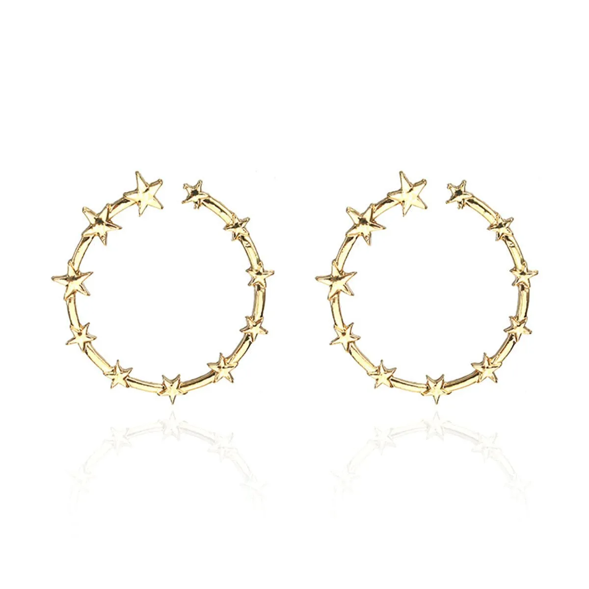 18K Gold-Plated Star Hoop Earrings