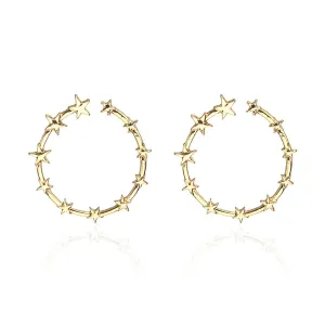 18K Gold-Plated Star Hoop Earrings
