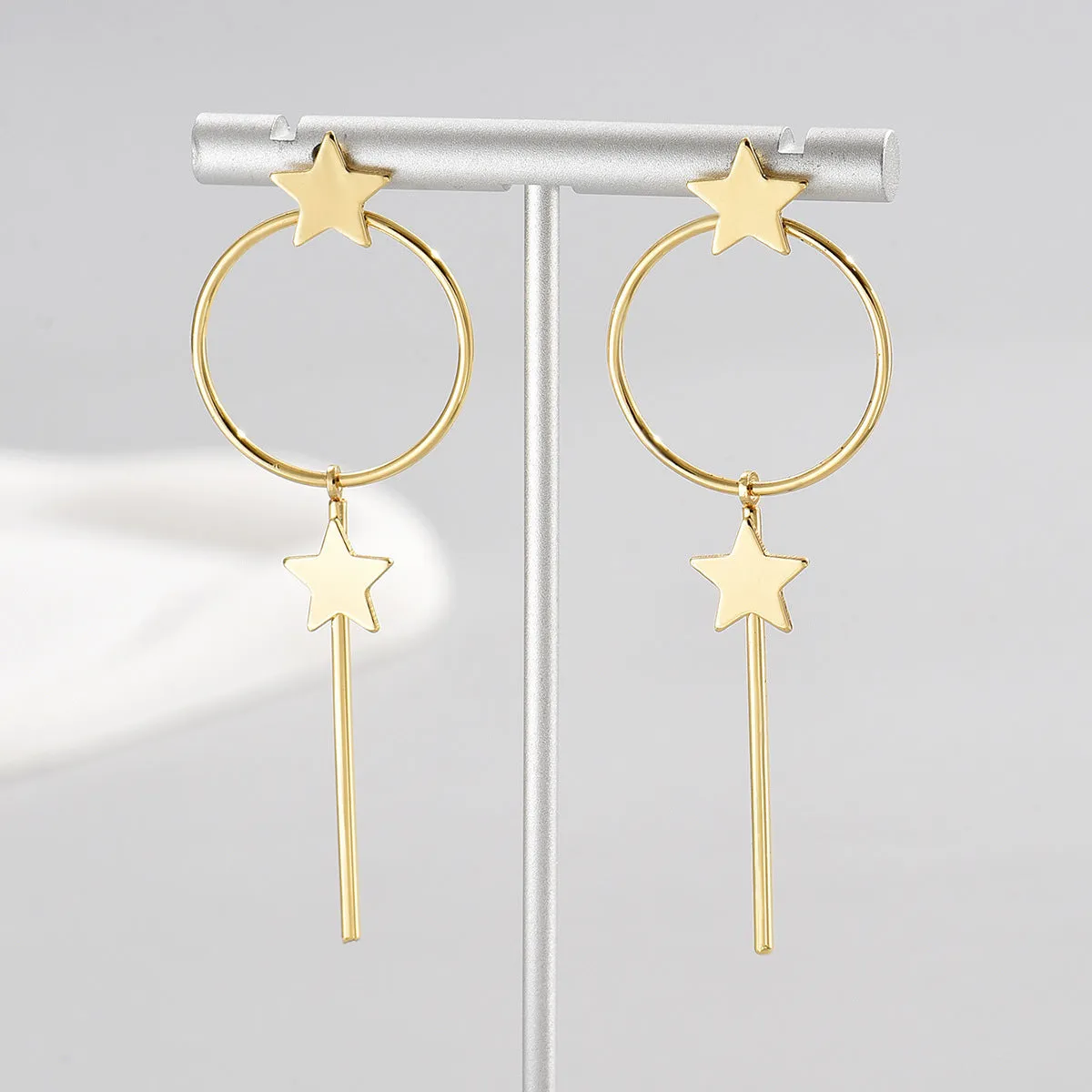 18K Gold-Plated Star Magic Wand Drop Earrings