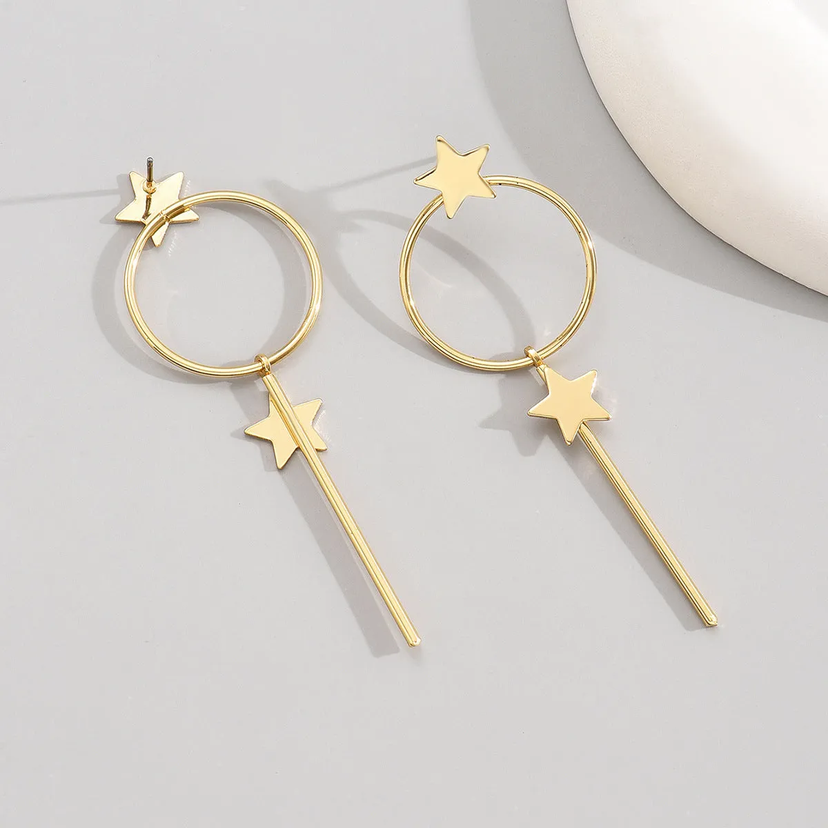 18K Gold-Plated Star Magic Wand Drop Earrings