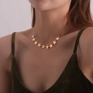 18K Gold-Plated Star Station Necklace