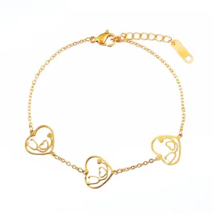 18K Gold-Plated Stethoscope Heart Charm Bracelet