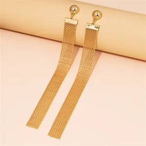 18K Gold-Plated Strand Drop Earrings