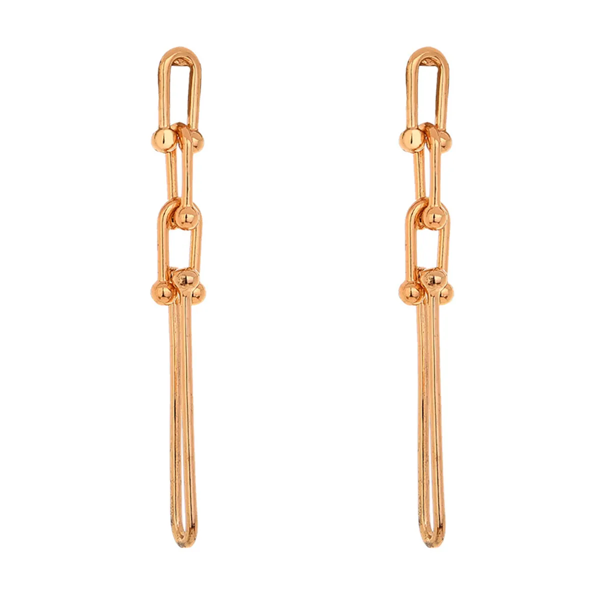 18K Gold-Plated Studded Drop Earrings