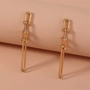 18K Gold-Plated Studded Drop Earrings