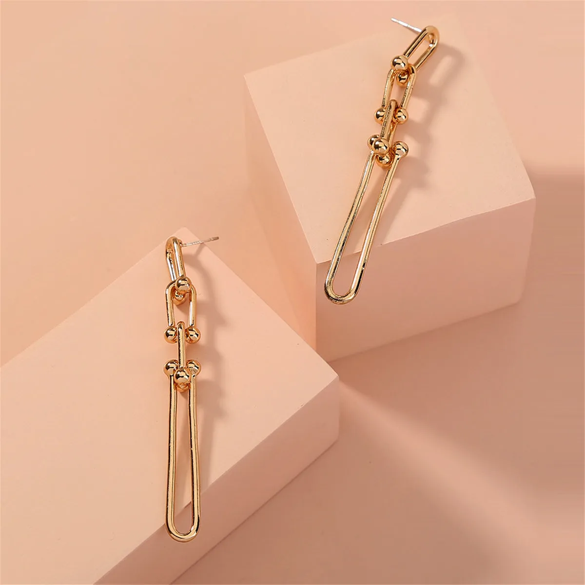 18K Gold-Plated Studded Drop Earrings