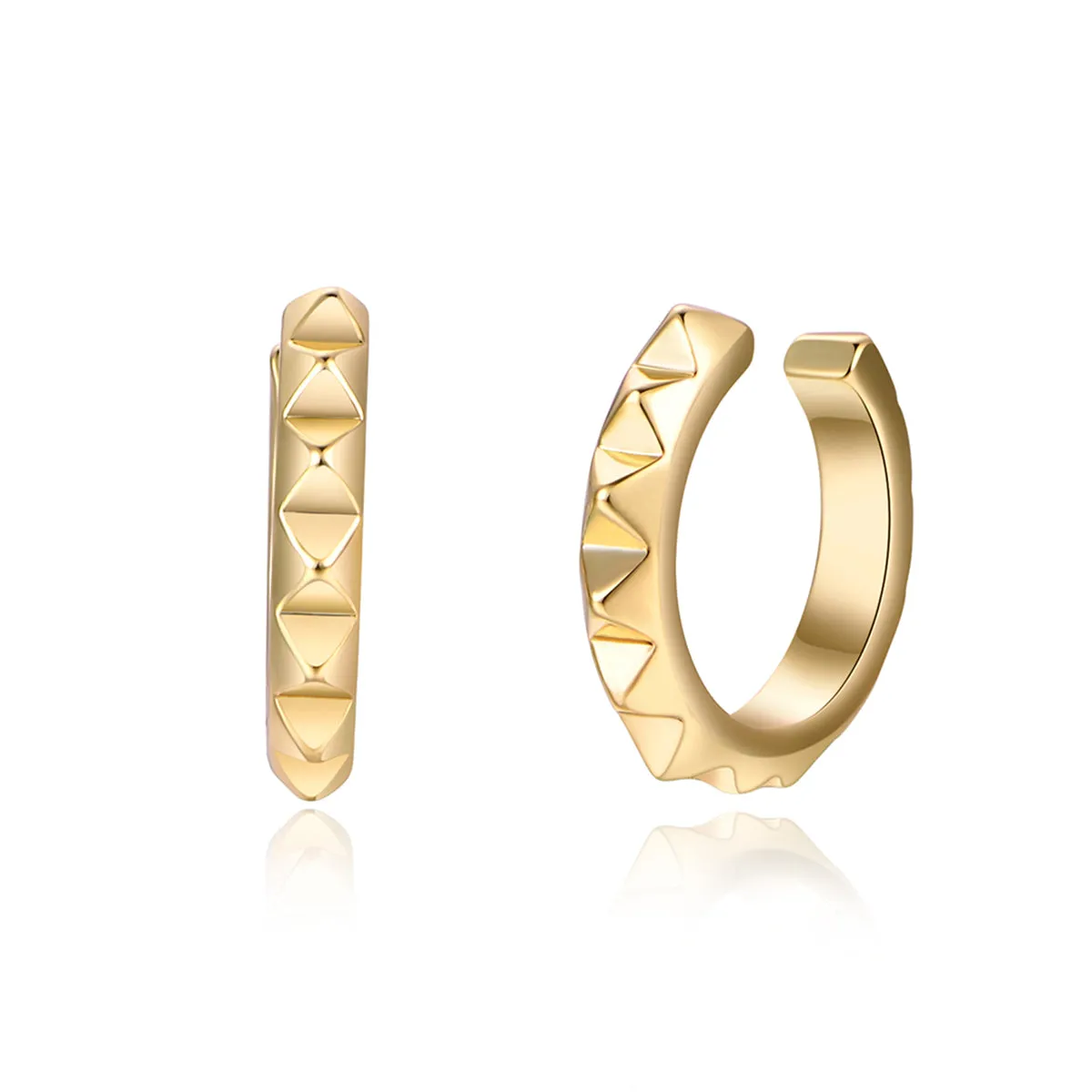 18K Gold-Plated Studded Ear Cuffs